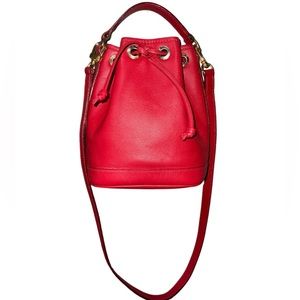 SOLD Etro Milano Mini Red Leather Bucket Drawstrings Crossbody Bag SKU:009